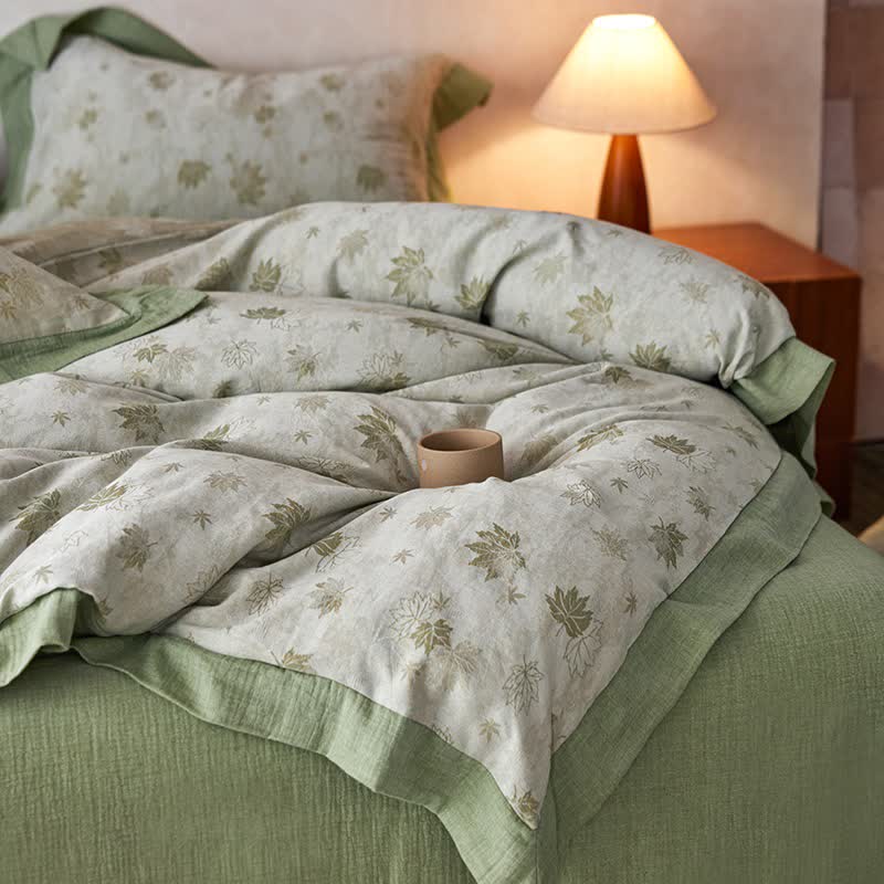 Refresh Leaf Cotton Double Gauze Bedding Set(4PCS) - image 6