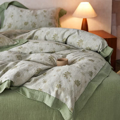 Refresh Leaf Cotton Double Gauze Bedding Set(4PCS) - image 6