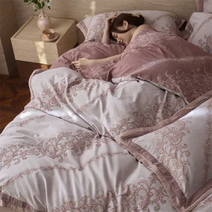 Vintage Pink Cotton Double Gauze Bedding(4PCS) - image 6