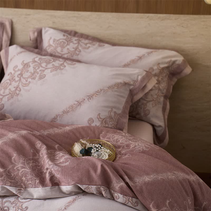 Vintage Pink Cotton Double Gauze Bedding(4PCS) - image 10