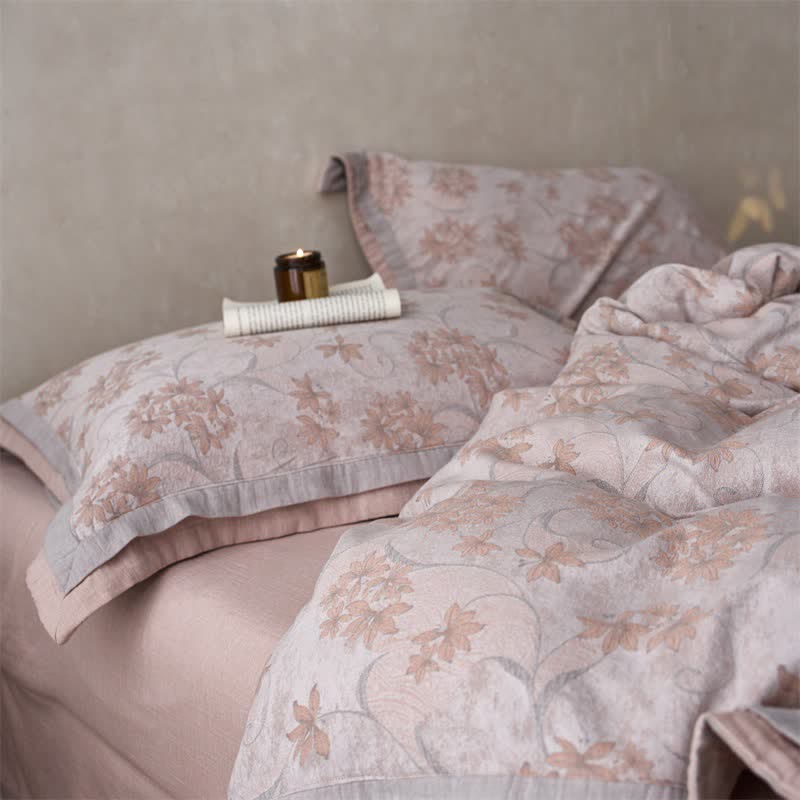 Elegant Floral Cotton Double Gauze Bedding(4PCS) - image 23