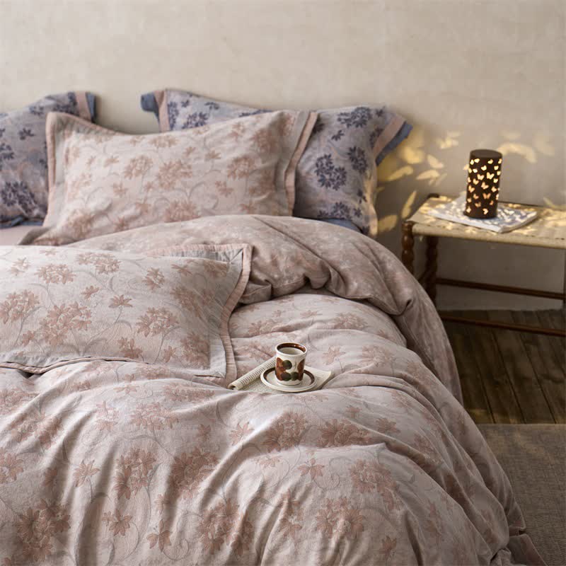 Elegant Floral Cotton Double Gauze Bedding(4PCS) - image 19