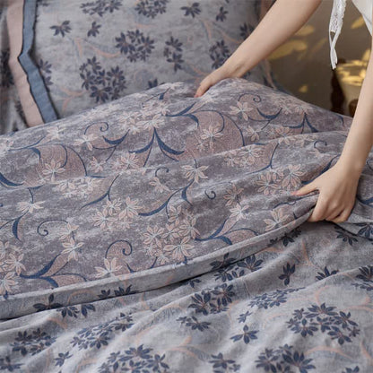 Elegant Floral Cotton Double Gauze Bedding(4PCS) - image 12