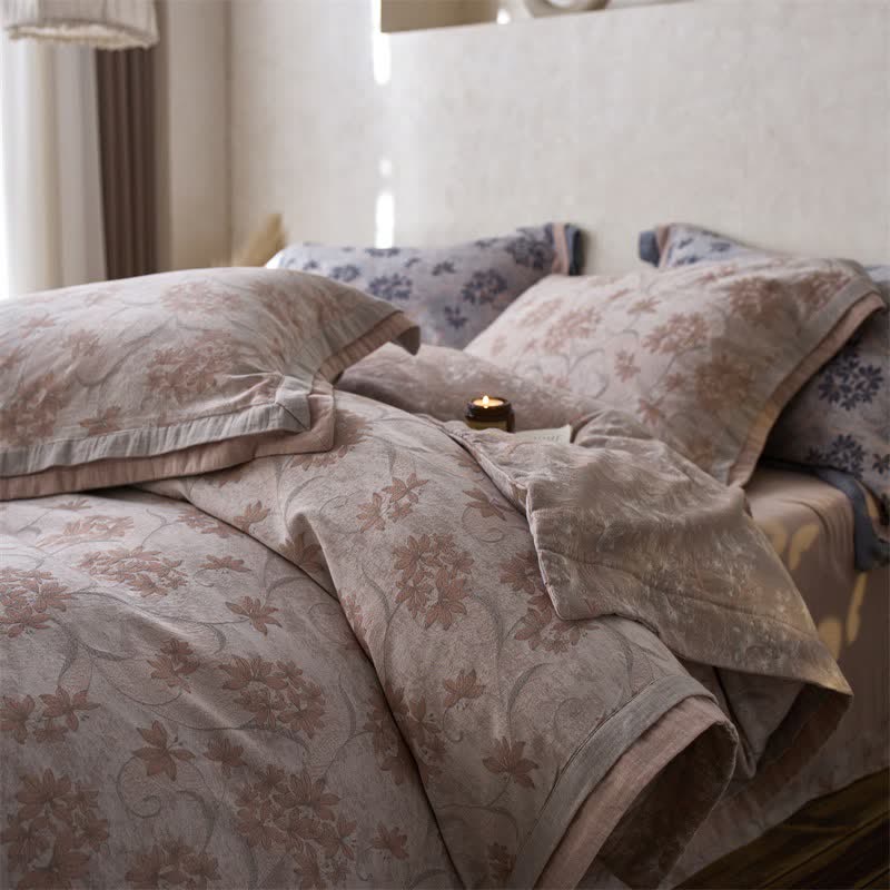 Elegant Floral Cotton Double Gauze Bedding(4PCS) - image 22