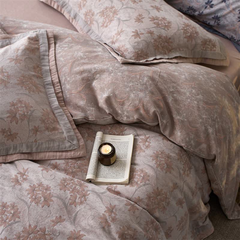 Elegant Floral Cotton Double Gauze Bedding(4PCS) - image 29