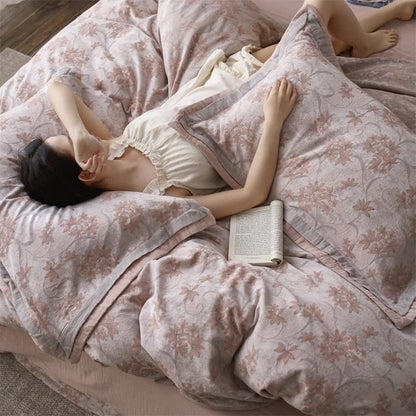 Elegant Floral Cotton Double Gauze Bedding(4PCS) - image 26