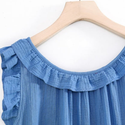Plus Size Minimalist Cotton Ruffle Sleeveless Nightgown - image 9
