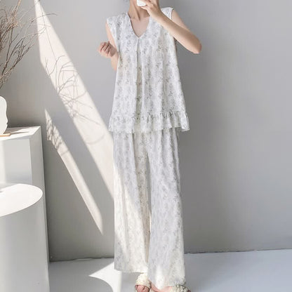 Elegant Leaf Tank & Pants Pajama Set - image 1