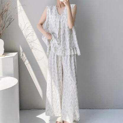 Elegant Leaf Tank & Pants Pajama Set - image 2