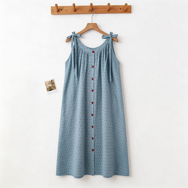 Blue Polka Dot Camisole Nightgown - image 1