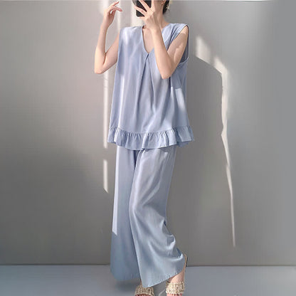 Solid Color Tank & Pants Pajama Set - image 8