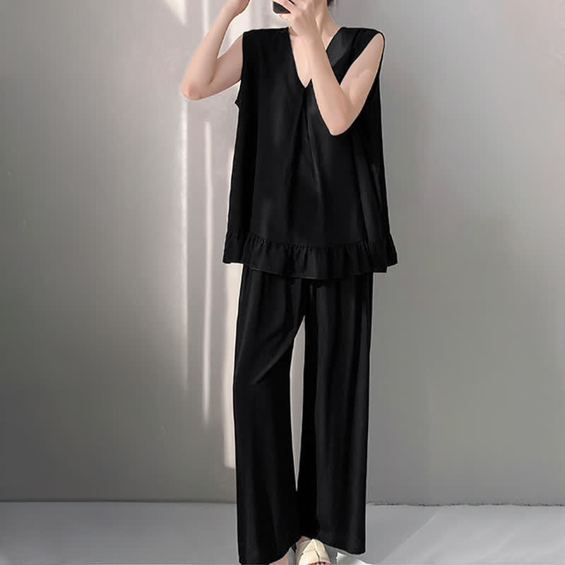 Solid Color Tank & Pants Pajama Set - image 14