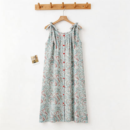 Blue Artistic Wave Camisole Nightgown - image 1