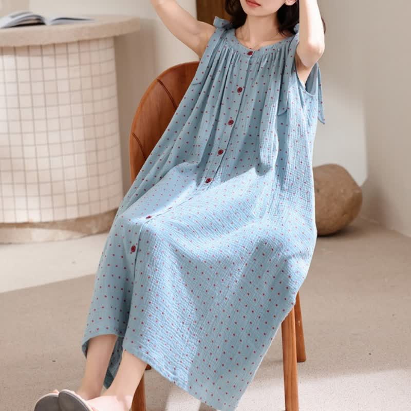 Blue Polka Dot Camisole Nightgown - image 5