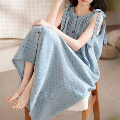 Blue Polka Dot Camisole Nightgown - image 7
