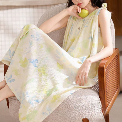 Country-Style Floral & Leaf Camisole Nightgown - image 7