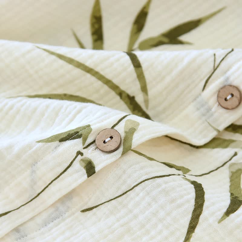 Botanical Bamboo Print Cotton Pajama Set - image 7