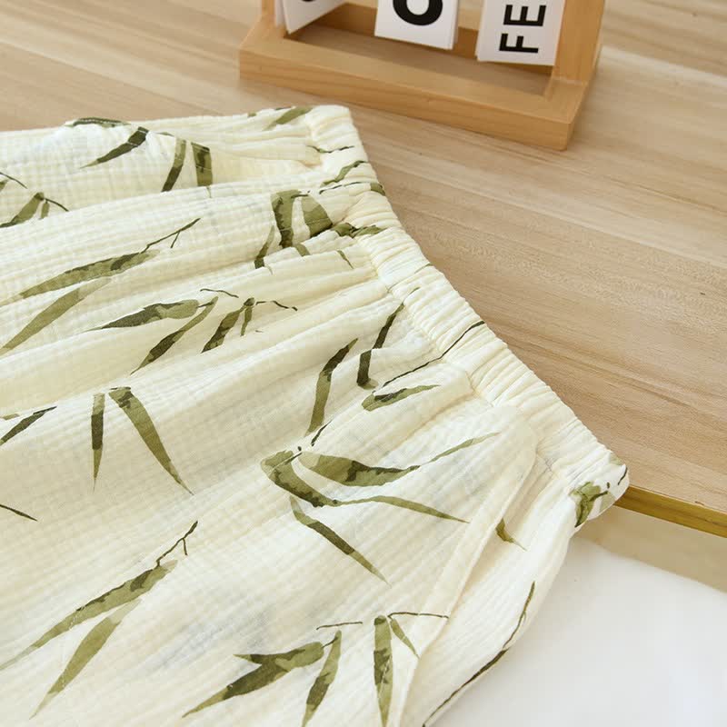 Botanical Bamboo Print Cotton Pajama Set - image 8