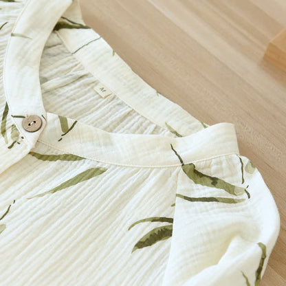 Botanical Bamboo Print Cotton Pajama Set - image 5