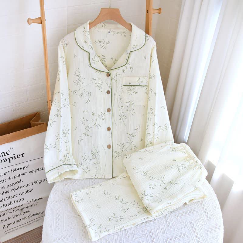 Bamboo Leaf Cotton Double Gauze Pajamas - image 1