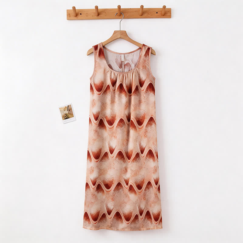 Artistic Ripple Print Sleeveless Cami Nightgown - image 6