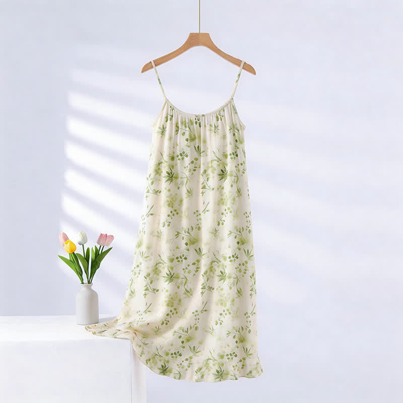 Refresh Style Leaf Camisole Nightgown - Beige & Green - XXL - image 0