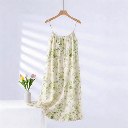 Refresh Style Leaf Camisole Nightgown - Beige & Green - XXL - image 0