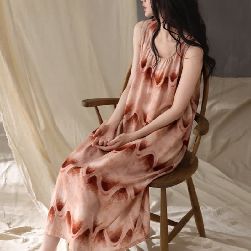 Artistic Ripple Print Sleeveless Cami Nightgown - image 3
