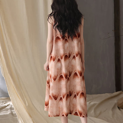 Artistic Ripple Print Sleeveless Cami Nightgown - image 5