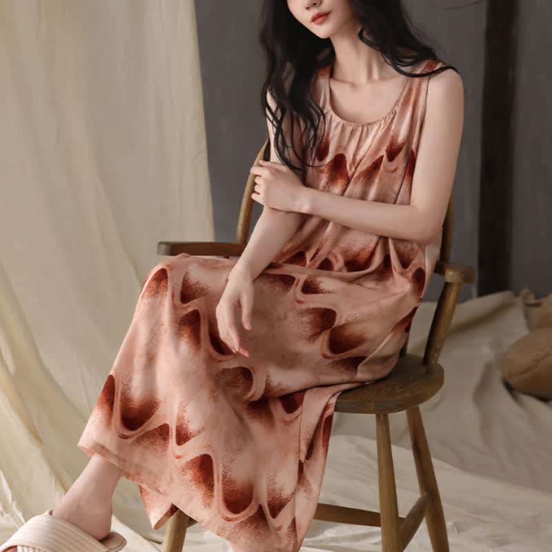 Artistic Ripple Print Sleeveless Cami Nightgown - image 2