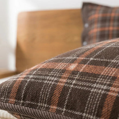 Classic Plaid Button Pure Cotton Pillowcases (2PCS) - image 3