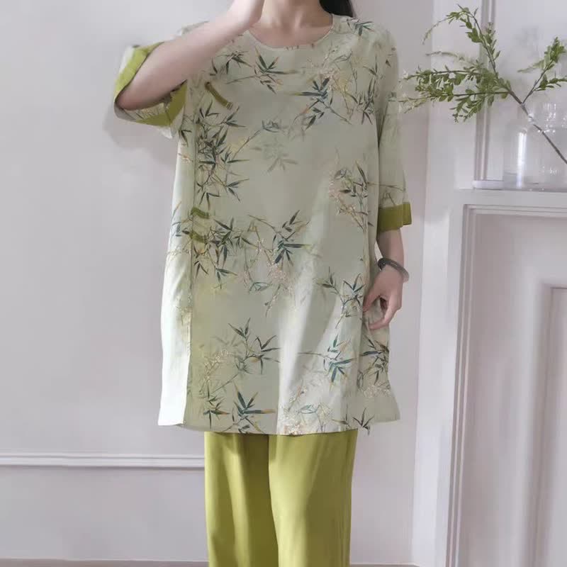 Elegant Bamboo Eastern-Inspired Loungewear Set - image 2