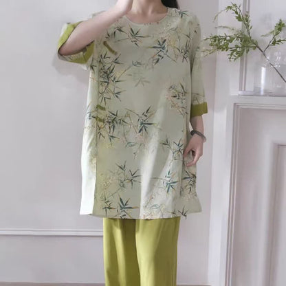Elegant Bamboo Eastern-Inspired Loungewear Set - image 2