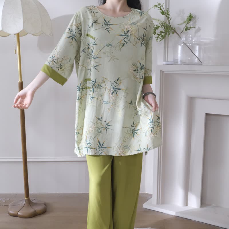 Elegant Bamboo Eastern-Inspired Loungewear Set - image 1