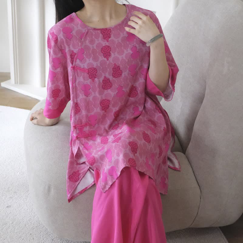 Gourd Print Eastern-Inspired Loungewear Set - image 3