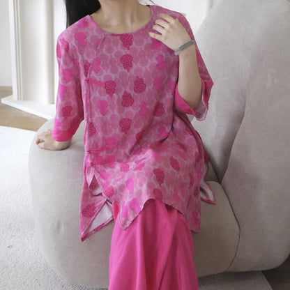 Gourd Print Eastern-Inspired Loungewear Set - image 3