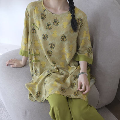 Gourd Print Eastern-Inspired Loungewear Set - image 9