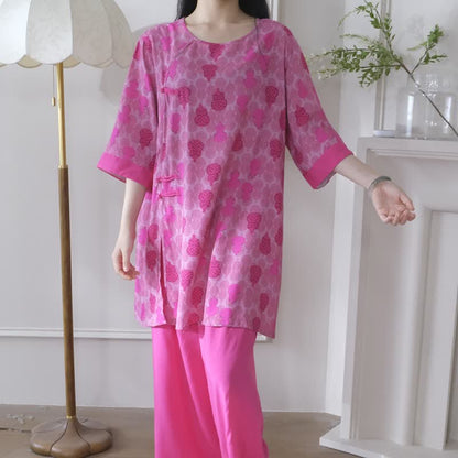 Gourd Print Eastern-Inspired Loungewear Set - image 1
