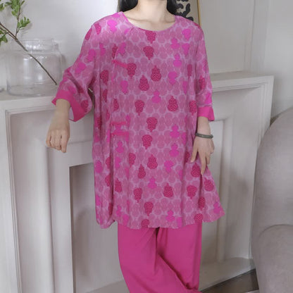 Gourd Print Eastern-Inspired Loungewear Set - image 4