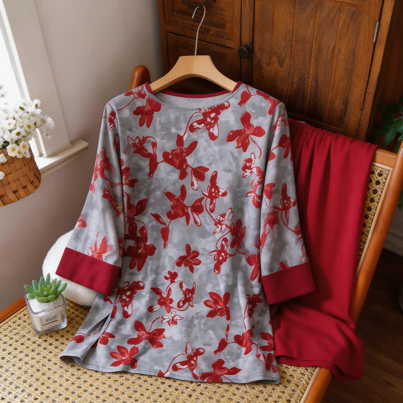Vintage Floral Eastern-Inspired Loungewear Set - image 5