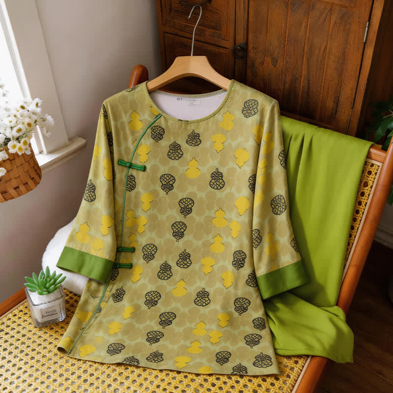 Gourd Print Eastern-Inspired Loungewear Set - image 10