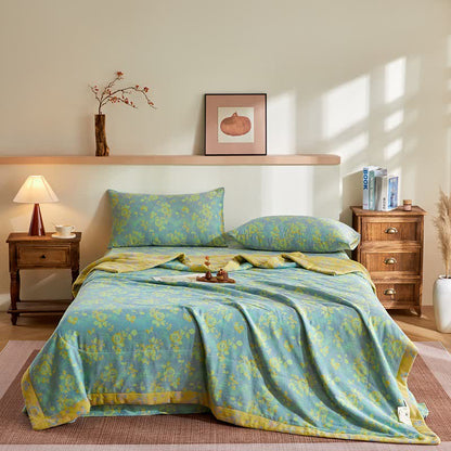 Cotton Gauze Romantic Rose Jacquard Quilt - Bedding Set - King - image 0