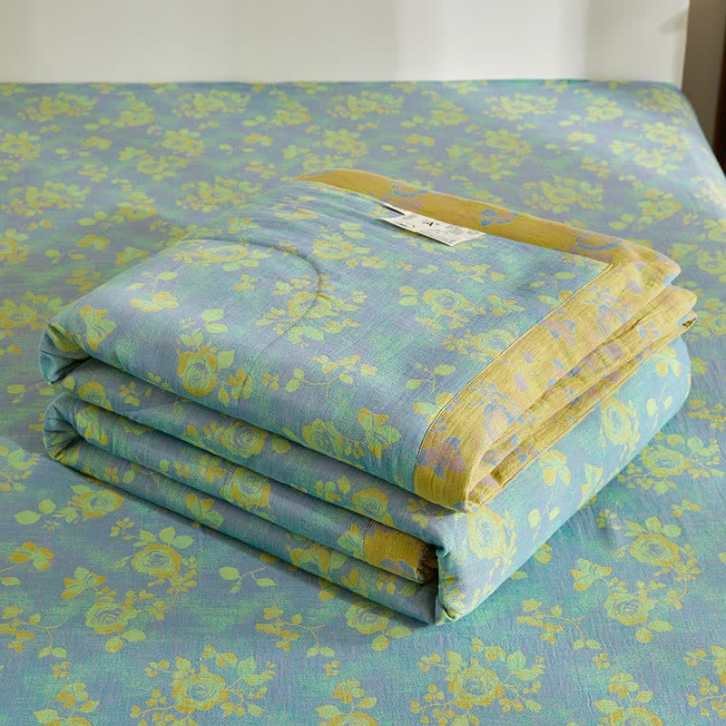 Cotton Gauze Romantic Rose Jacquard Quilt - image 7