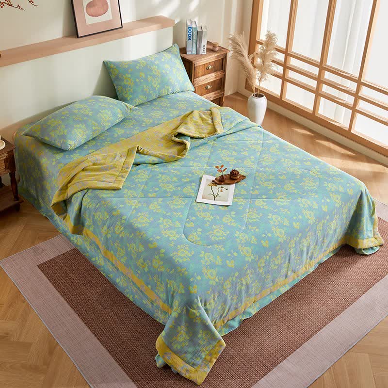Cotton Gauze Romantic Rose Jacquard Quilt - image 4