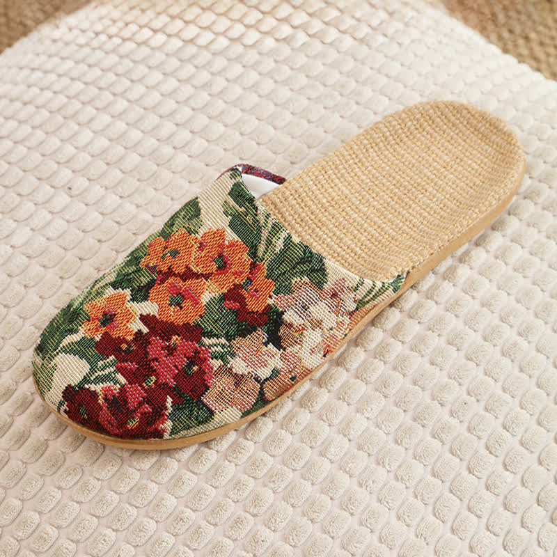 Bohemian Style Linen House Slippers - image 8