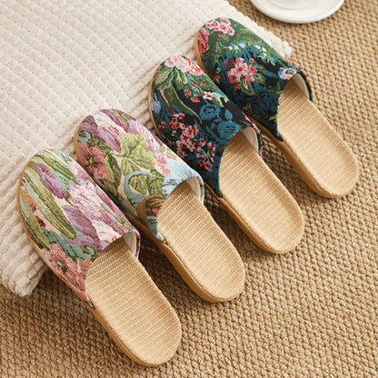 Bohemian Style Linen House Slippers - image 3