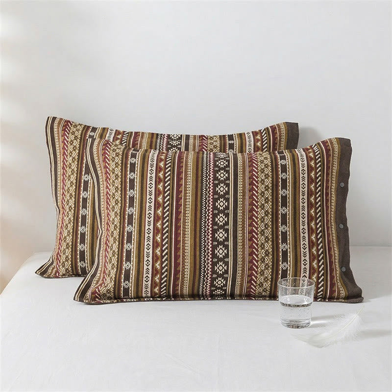 Bohemia Button Pure Cotton Pillowcases (2PCS) - 52cm x 76cm - image 0