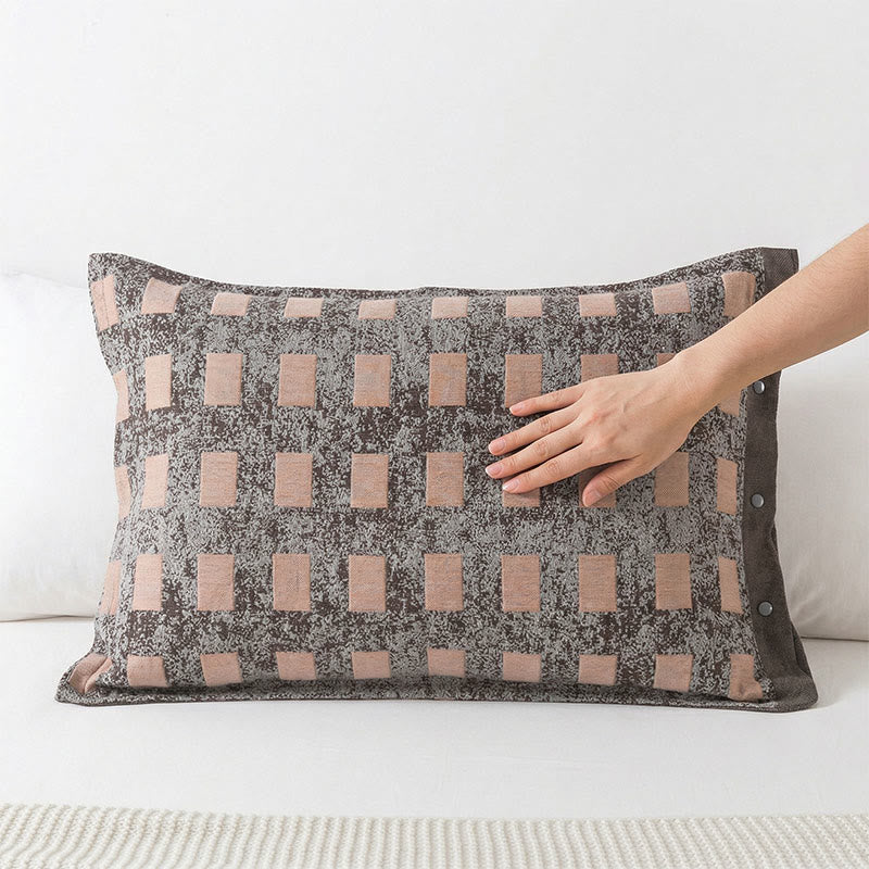 Modern Jacquard Cotton Pillowcases(2PCS) - Brown - 52cm x76cm - image 2