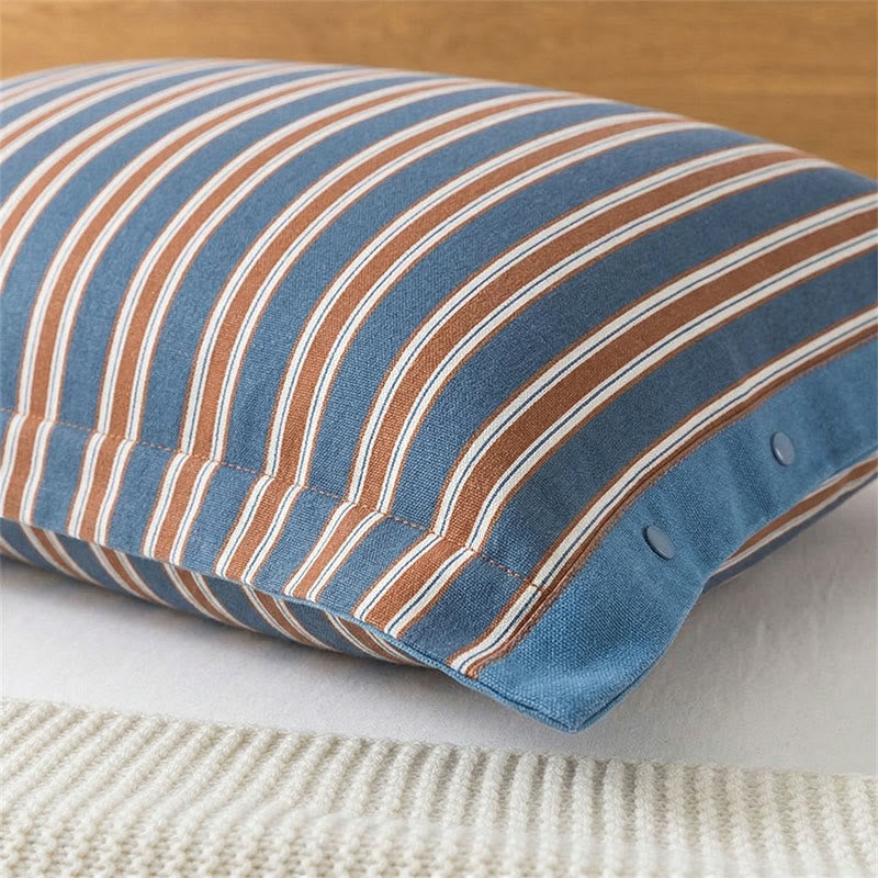 Classic Vertical Stripe Button Pillowcases (2PCS) - image 1