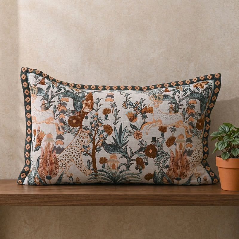 Pure Cotton Jacquard Button Pillowcases (2PCS) - Orange&Green - 80cm x 54cm - image 0